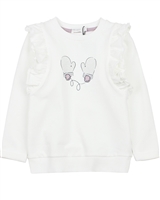 Miles Baby Girls Terry Top with Shoulder Ruffles
