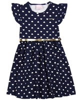 Quimby Girls Dress in Hearts Print