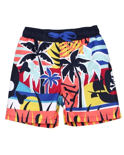 BOBOLI Boys Swim Shorts in Palms Print | Spring/Summer 2021 | Moncouturier