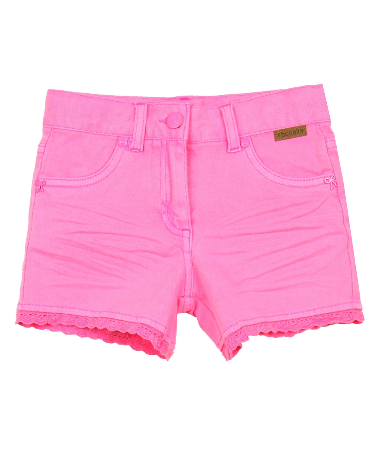 BOBOLI Girl's Twill Shorts in Fluo Pink - Spring/Summer 2020 | Moncouturier