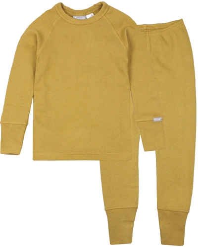 COCCOLI Boys' Waffle Pyjamas Set in Mustard - Coccoli Sleepwear ...