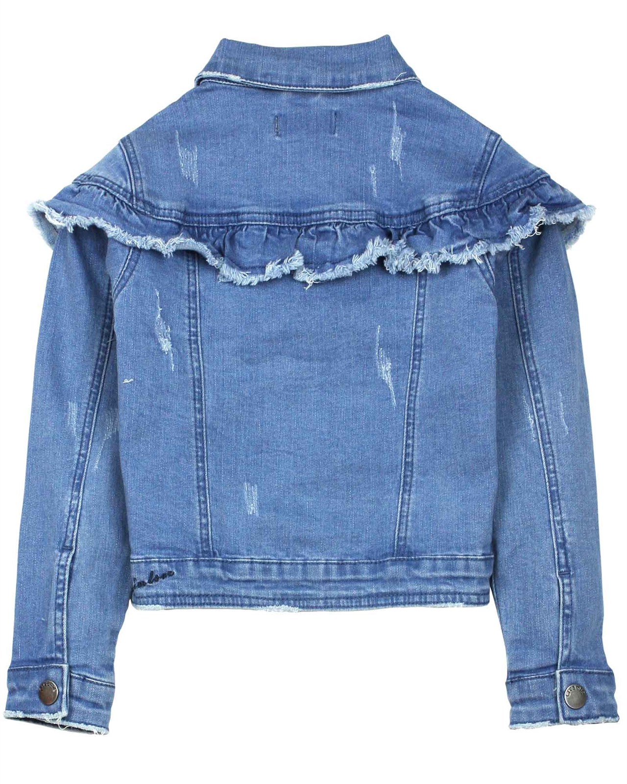 Frill shoulder denim clearance jacket