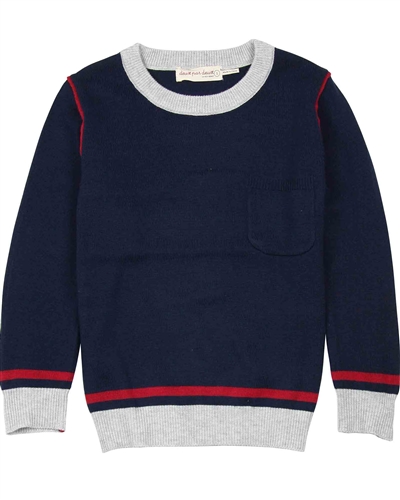 Deux par Deux Boys Navy Pullover Blue Mountains