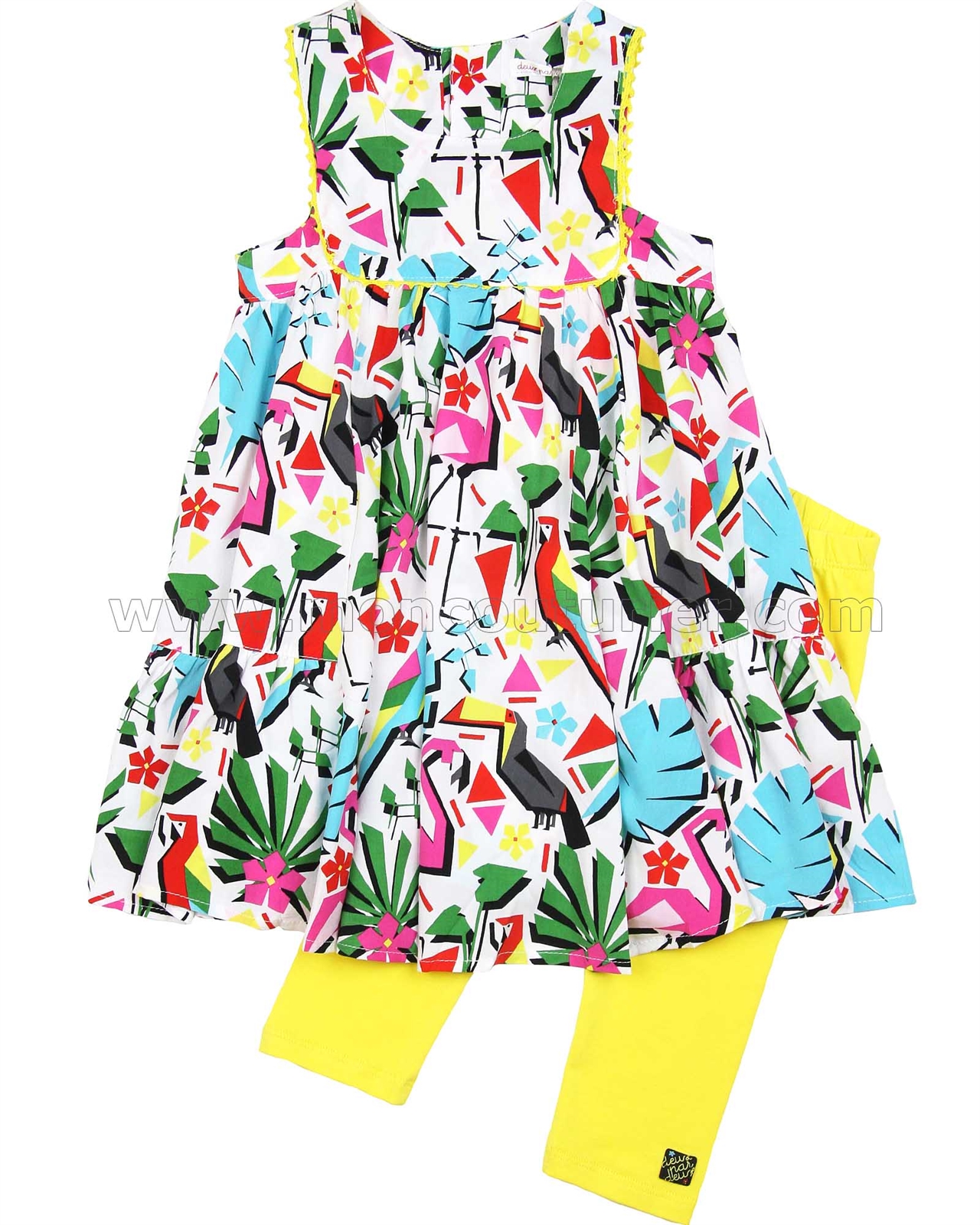 Cool Cucumber Girl Two Pieces Capri Set Dress|8-9 Years Printed Dress|9-