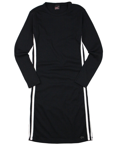 Ribbed Jersey Dress - White/black - Ladies