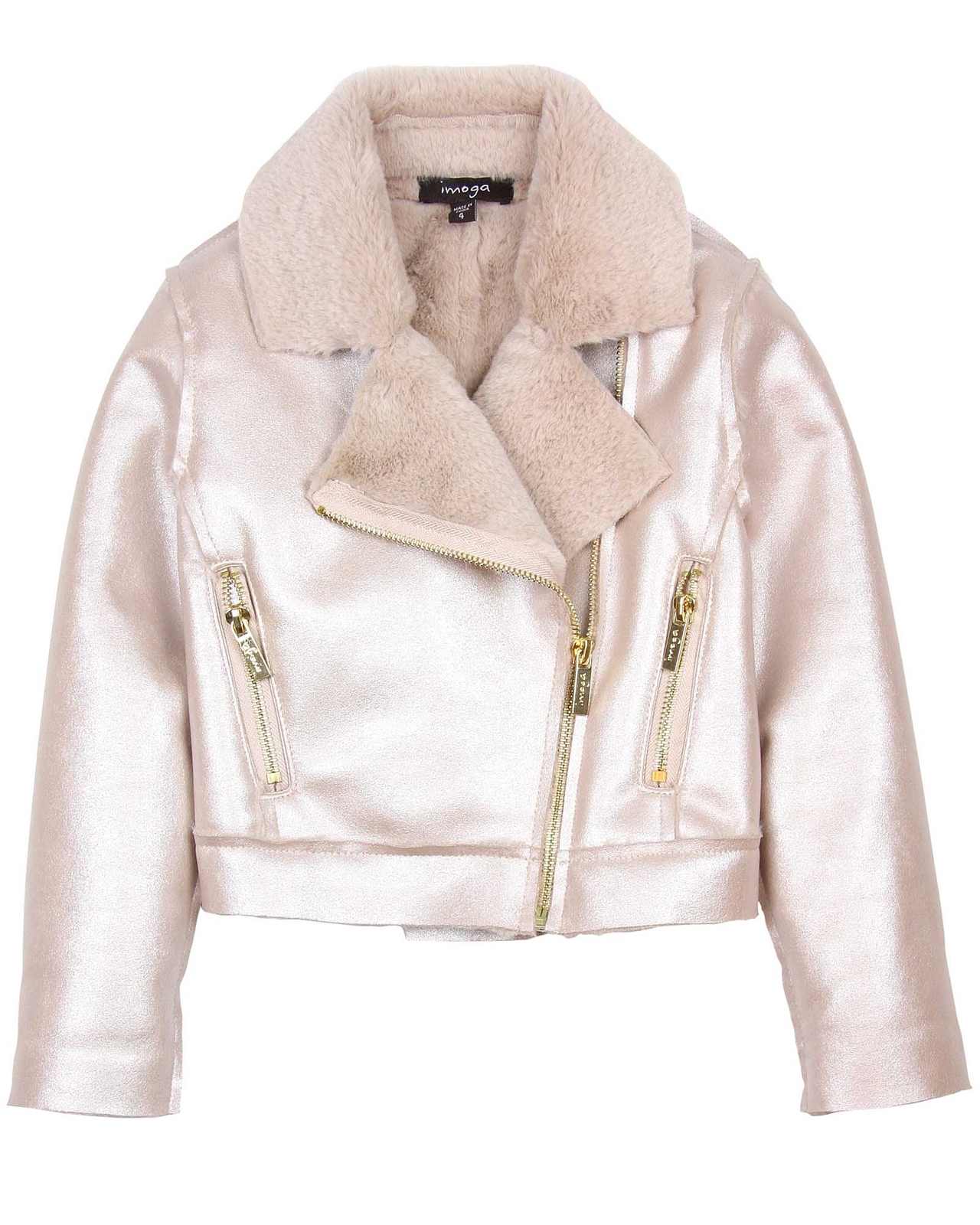 Pink faux store shearling jacket