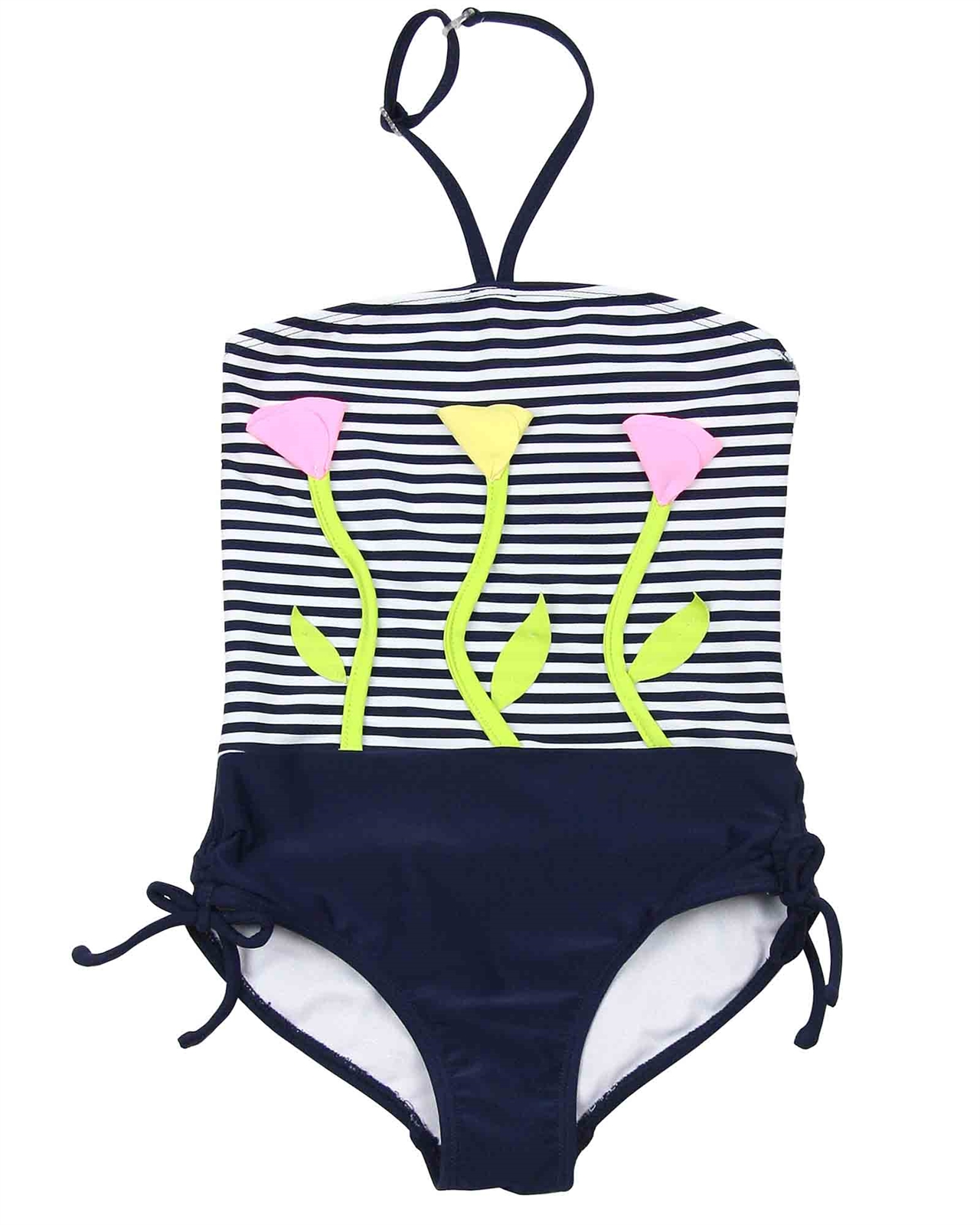 KATE MACK Girls Bathing Beauty Swimsuit with Flower Applique Sizes 4 12