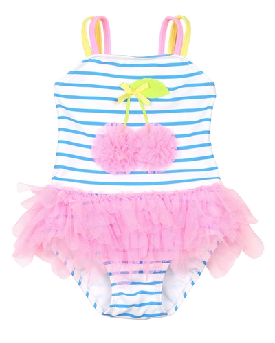 Kate Mack Girls Tropical Sensation Striped Swimsuit | Biscotti and Kate ...