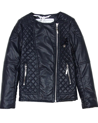 Le Chic Girls' Quilted Pleather Jacket in Navy - Le Chic - Le Chic ...