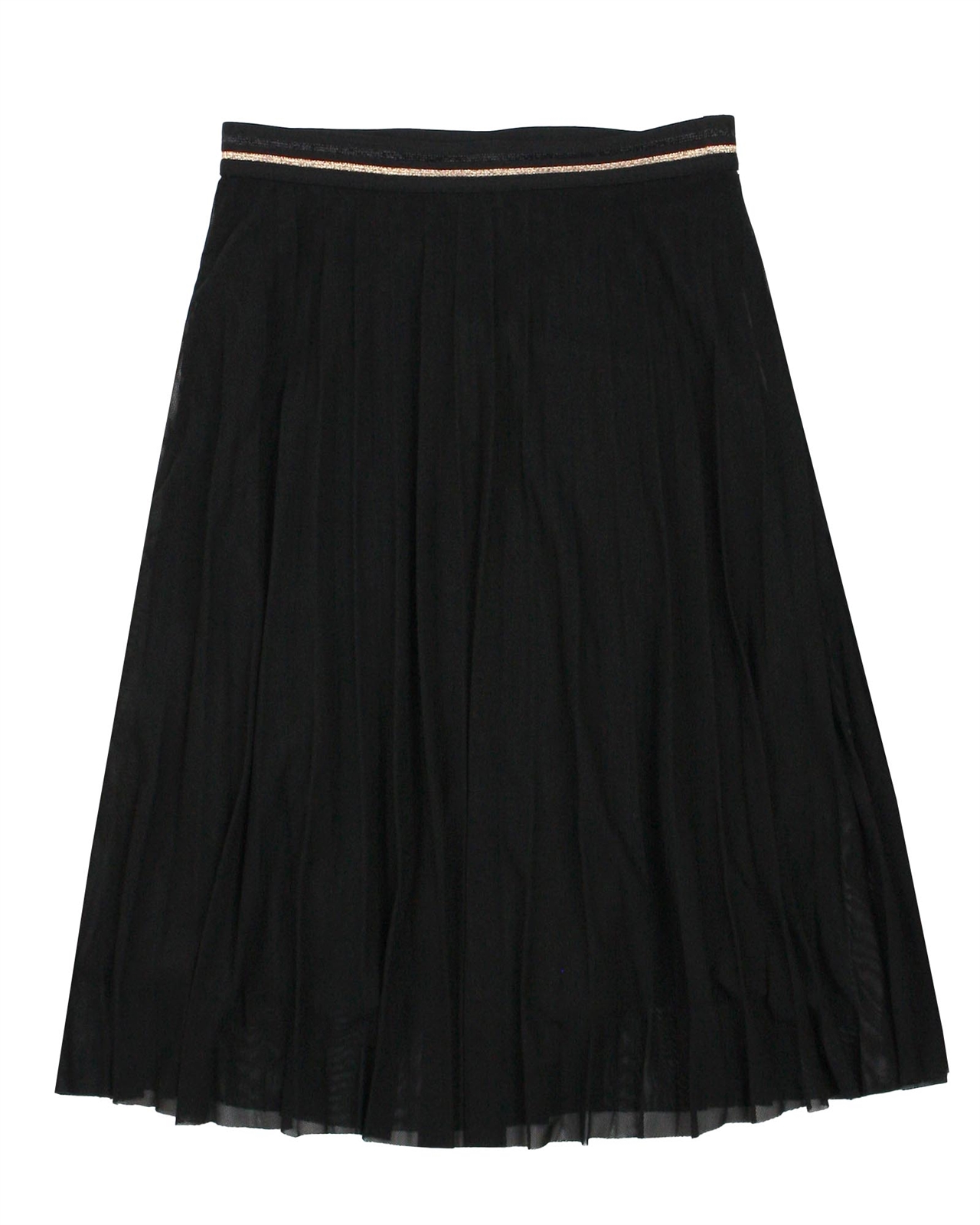 Knee length skirt pleated cheap black