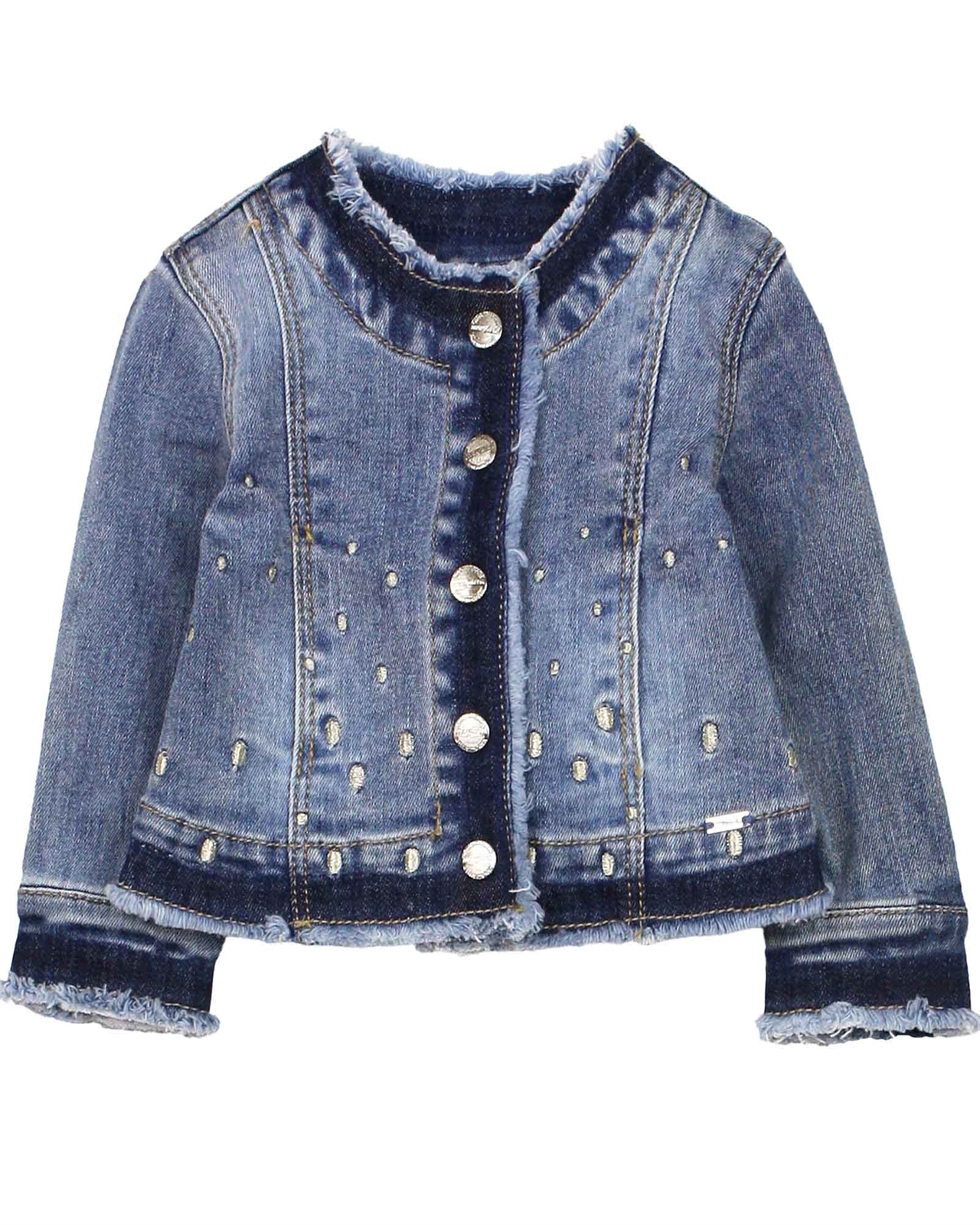 Mayoral Baby Girl s Denim Jacket with Frayed Hem Mayoral Mayoral Spring Summer 2021