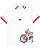 MAYORAL Boy's Polo with Motorcycle Print, Sizes 2-9