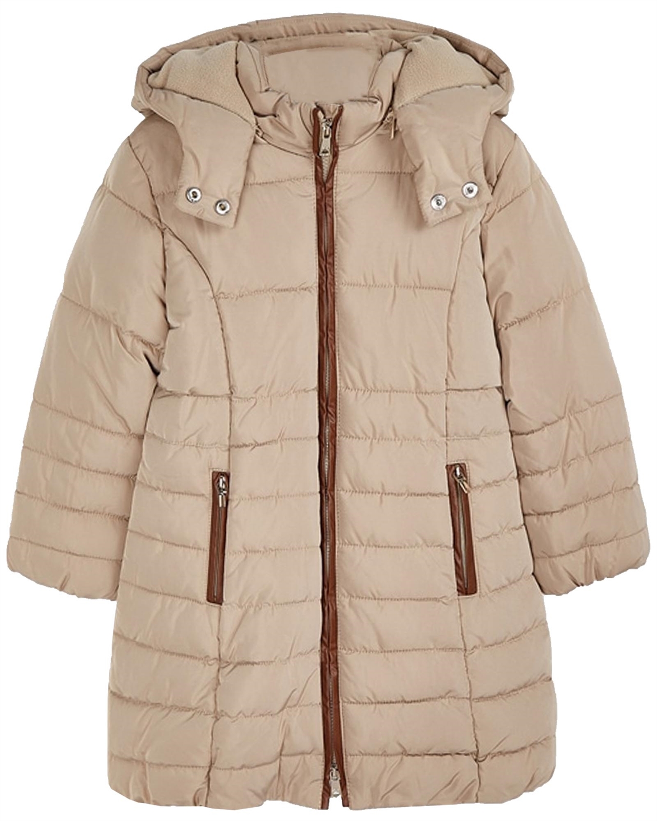 Mayoral Girl s Quilted Coat with Hood in Beige Mayoral Mayoral Fall Winter 2020 21