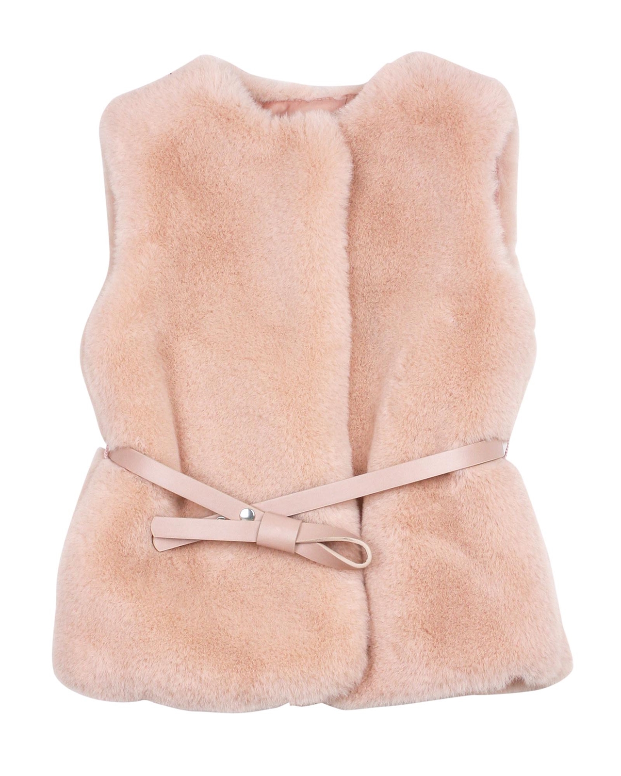 Mayoral Girl s Faux Fur Vest with Belt in Pink Mayoral Mayoral