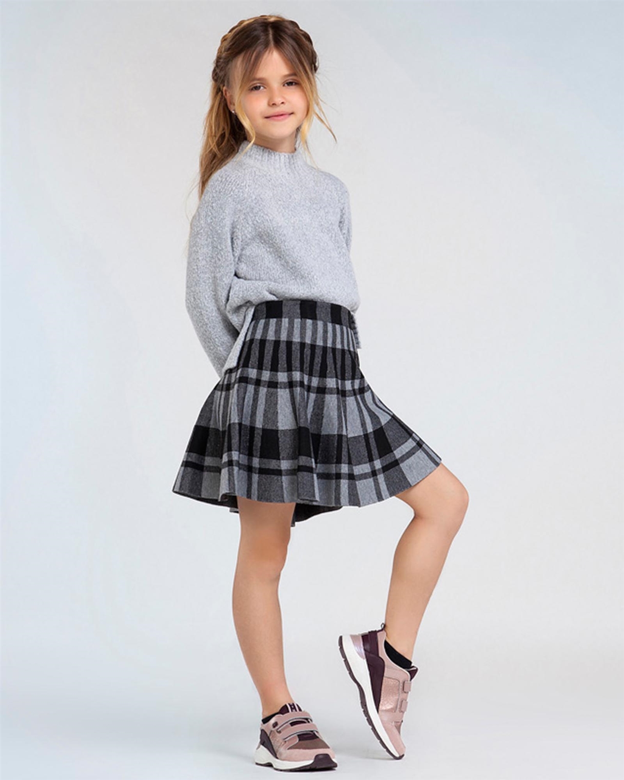 MAYORAL Junior Girl s Plaid Knit Skirt Sizes 8 18