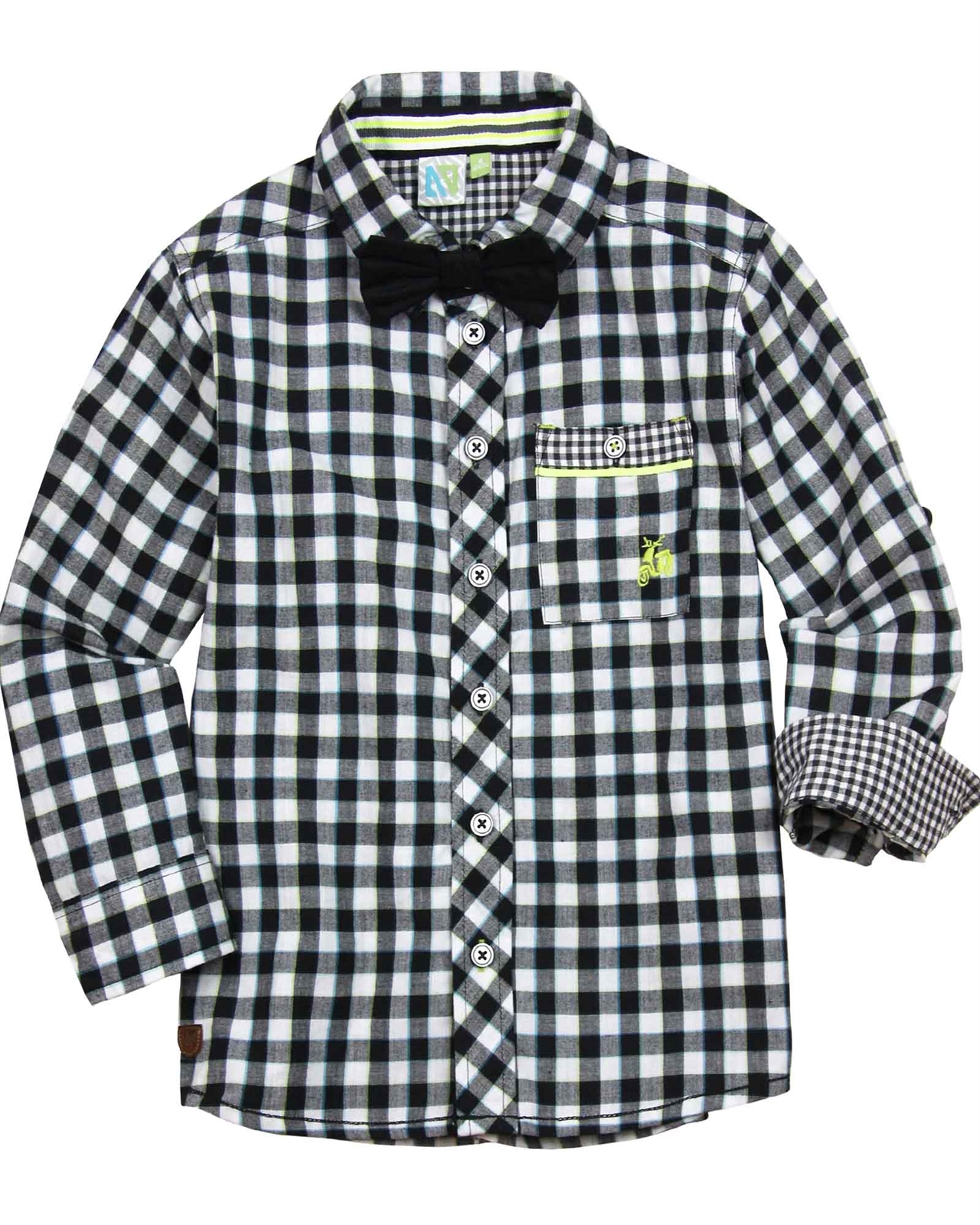 Gingham shirt hotsell bow tie