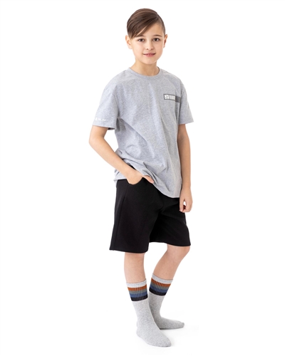 Nano Boys Basic Terry Fleece Bermuda Shorts in Black - Nano Spring/Summer  2022 - Nano at Moncouturier