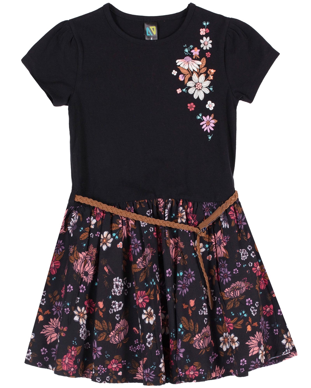 Dress black top floral sales bottom