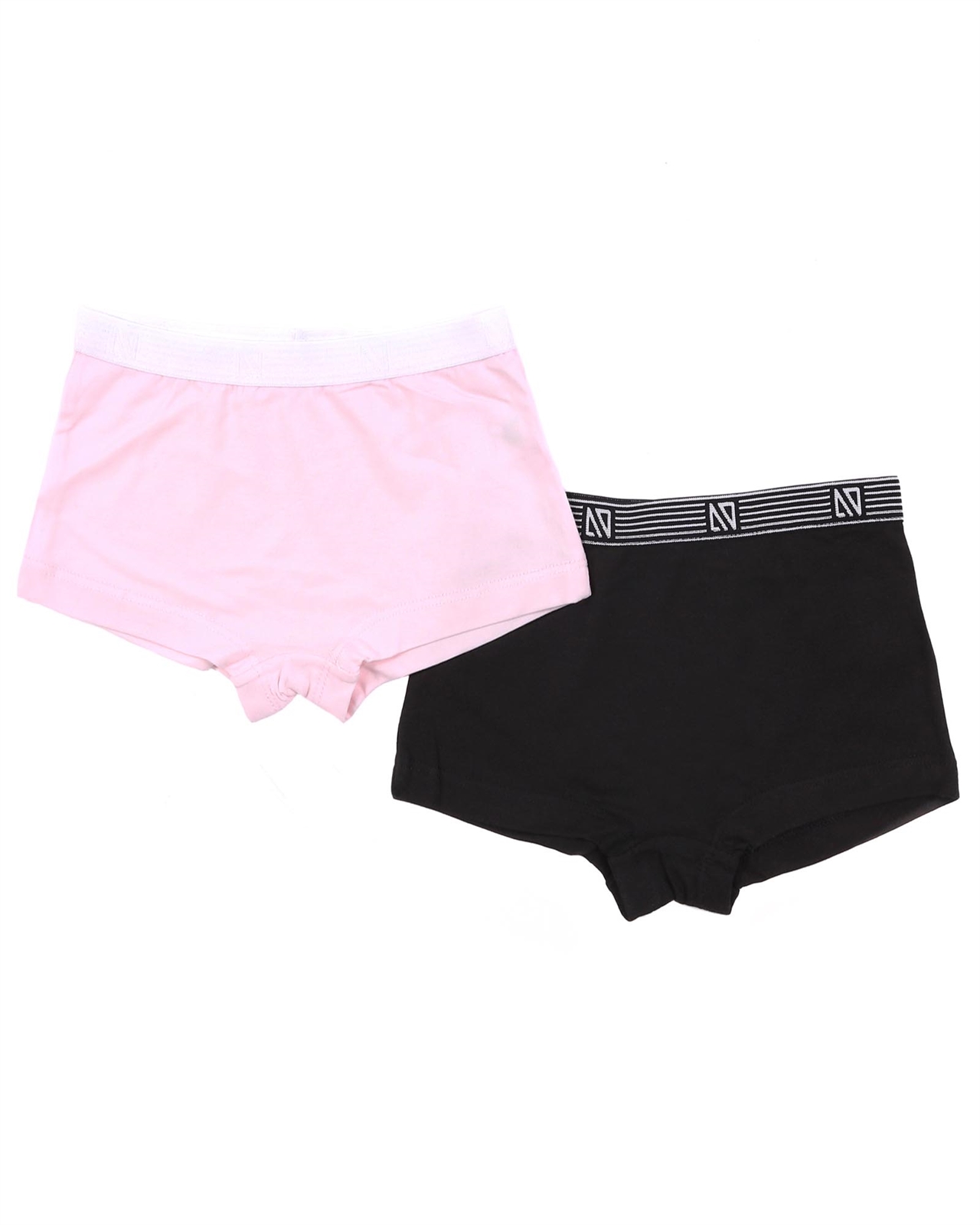 Girls Black & White Cotton Knickers (2 Pack)