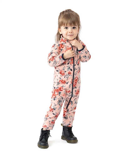 Nano Girls Two-piece Thermal Underwear Set with Floral Print Top